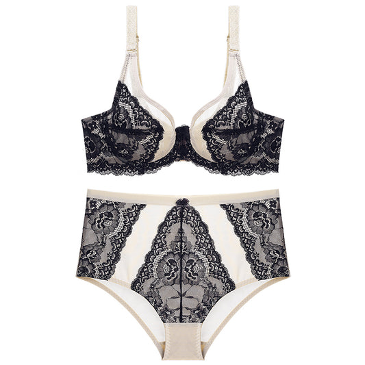 Elegant Underwire Comfortable Lace Embroidery Bra & Panty Sets [BRPY0013]