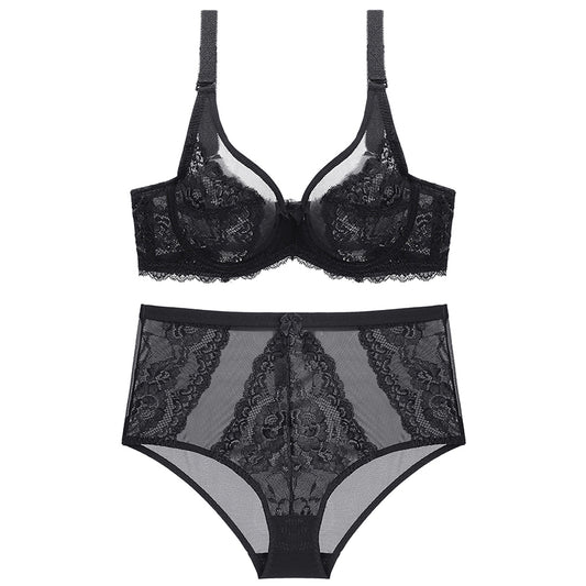 Elegant Underwire Comfortable Lace Embroidery Bra & Panty Sets [BRPY0013]