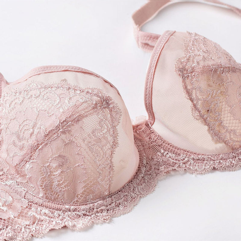 Elegant Underwire Comfortable Lace Embroidery Bra & Panty Sets [BRPY0013]