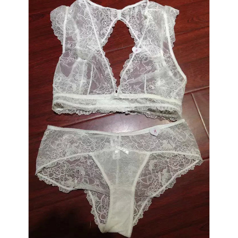 Elegant Wireless Comfortable Lace Sheer Bra & Panty Sets [BRPY0018]