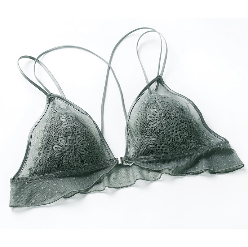 Elegant Wireless Comfortable Lace Sheer Bra & Panty Sets [BRPY0020]